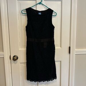 Talbots Elegant Black thick lace Sleeveless Dress size 2P